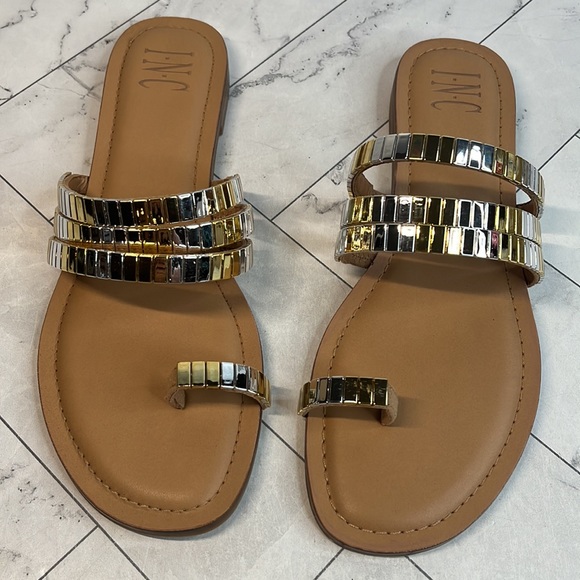 NWT INC International Concepts Womens Jaylee Embellished Slip-On Flat Sandals 8M - Picture 3 of 10